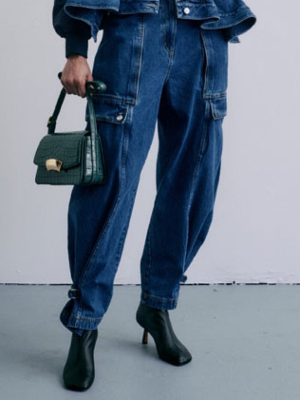 3.1 Phillip Lim Denim Tapered-Leg Utility Jeans - Picture 5 of 7
